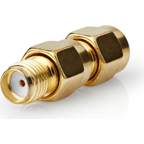 Adaptador sma polaridad inversa sma macho ame mujer chapado en oro 50 ohmios recto cobre oro 2 uds caja