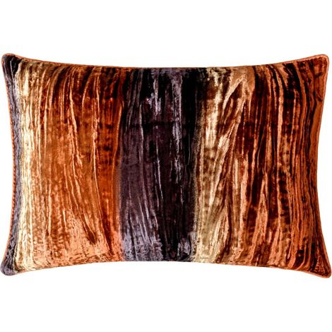 HomeCentric Dekorative braune Kissenbezüge (2er-Pack), 30 x 45 cm, Samt, Farbverlauf, plissiert, rechteckig, moderner Stil