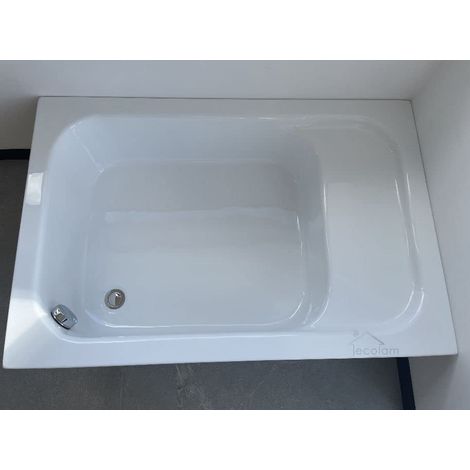 ECOLAM receveur de douche profond rectangle Roni Polimat 120x80 cm avec assise  ensemble complet  siphon + silicone (1/5)