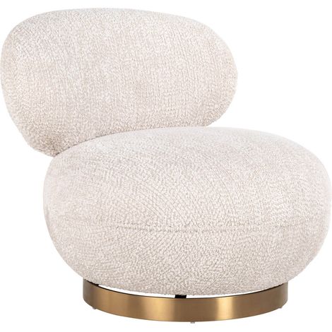 Fauteuil Pivotant Crème Jace Confort Luxe Richmond - Crème doux et luxueux (1/5)