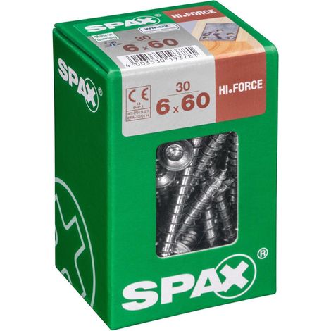 Set 30 viti SPAX in acciaio testa svasata torx, Diam.6 mm x L.60 mm SPAX