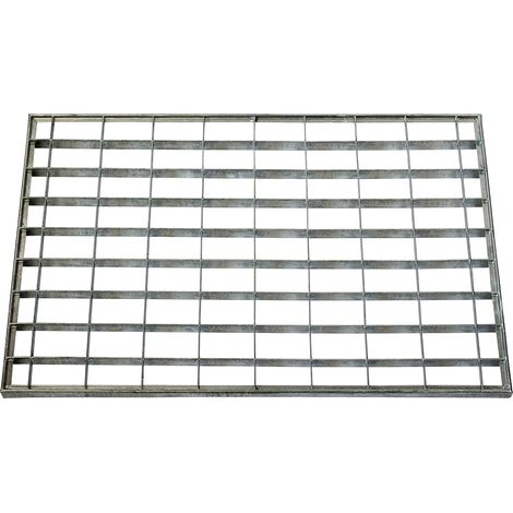 Grille Métal Tapis Paillasson Acier Galvanisé Gris 60 x 40 x 2 cm (1/5)