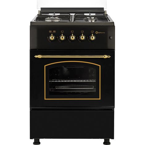 SOLTHERMIC COCINA GAS NEGRA RÚSTICA 60X60 F6S40G2