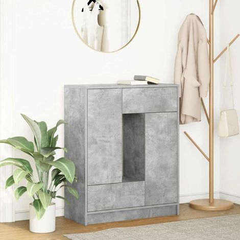Sideboard mit Schubladen und Türen Betongrau 73x31x90 cm