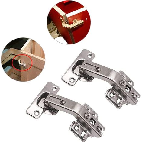 Charnière d’angle de 135 degrés charnière avec combinaison de vis porte d’angle pliante charnière cachée pour armoire de cuisine armoire meubles porte d’angle 2 pièces (1/5)