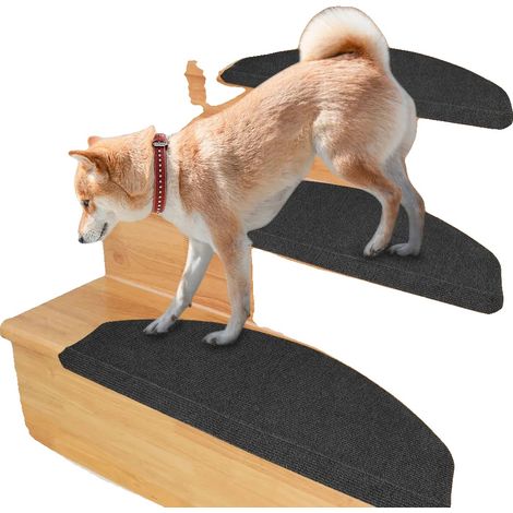 Peldaños antideslizantes para escaleras, fácil instalación, color negro. (1/2)