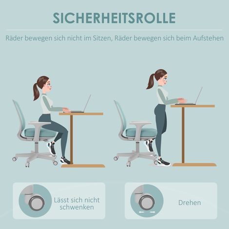 Chaise de bureau ergonomique pivotante, réglable en hauteur, 55 x 48 x 82,5-94,5 cm, verte (1/4)