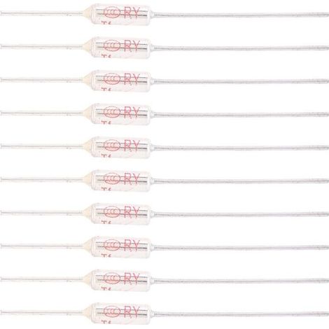 Jeffergarden 10 Pièces 250VAC 10A Fusible Thermique 240℃/464℉, Coupure de Fusible Thermique de Coque Métallique, Fusible de Température TF 72-250℃ (240℃)