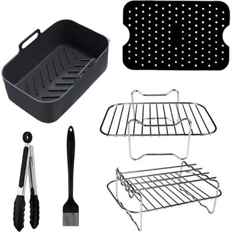 Bardusch - Accessoires pour friteuse à air chaud, ensemble de casseroles en silicone pour Ninja Dual Zone et autres friteuses à air chaud à double panier (1/5)