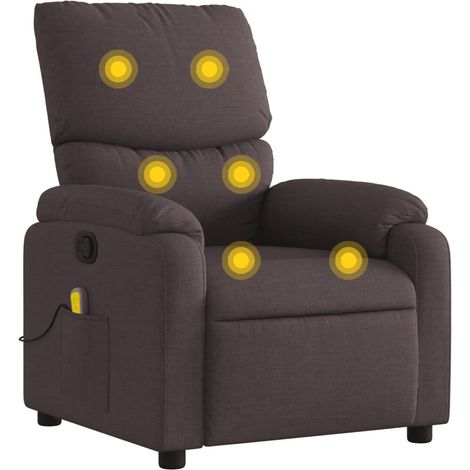 Maison Exclusive - Massagesessel Dunkelbraun Stoff