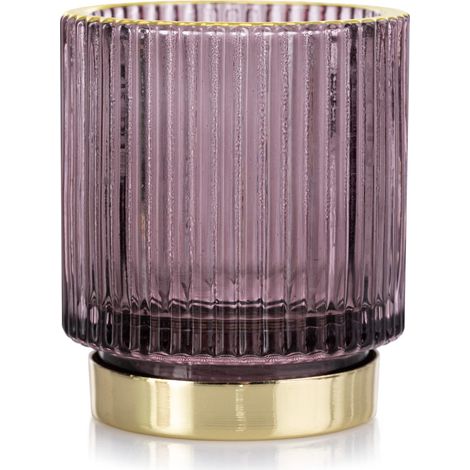 Photophore en Verre 7 x 8 cm Pompéy Violet doré (1/4)
