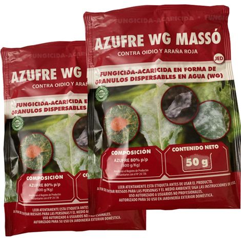 Fongicide au soufre WG Masso contre l'oïdium et les tétranyques 100 g Granulés hydrodispersibles Lutte antiparasitaire