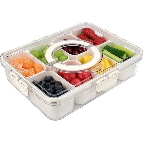Boîte à goûter portable, plateau à légumes, boîte à charcuterie, plateau à fruits, boîte de rangement pour bonbons (8 compartiments) (1/5)