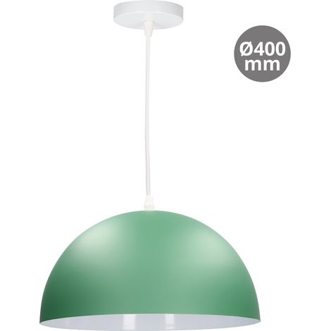 Lámpara de techo colgante serie "Abala" E27 (40W máximo 230V) IP20 Ø40cm color blanco y verde (1/5)