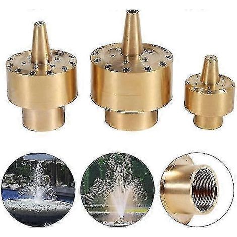 Tête d'arroseur en laiton doré de 3/4 de pouce (2025), adaptée aux fontaines de jardin, aux bassins et aux accessoires de brumisation.