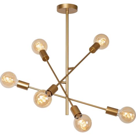 Lucide LESTER - Deckenleuchte - 6xE27 - Mattes Gold / Messing (1/5)