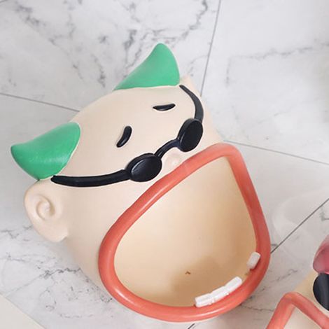 Cendrier en résine « Dent d'oncle » - Cadeau créatif et amusant personnalisé - Taille unique - Décoration pour la maison, le salon ou le bureau - Motif : Grand frère à la grande gueule (1/4)