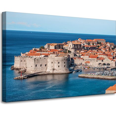Lienzo impreso de arquitectura de Croacia, 90x60 cm, Dubrovnik, Zadar, Vacaciones