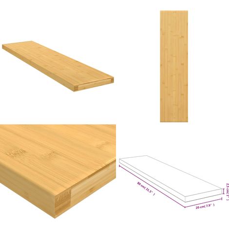 Wandregal 80x20x2,5 cm Bambus - Bambus Regal - Wandregal - Deko Regal - Wohnraum Organisation - Aufbewahrungslösung - Home & Living (1/5)