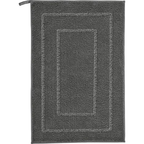 Kleine Wolke Badteppich Nico anthrazit Polyester 50 x 80 cm Badvorleger, Teppiche & Toilettensitzabdeckungen