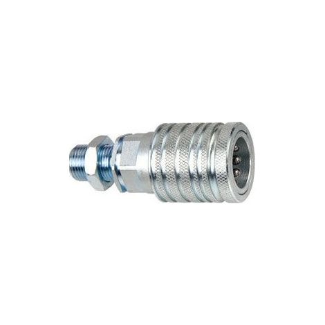 1 Raccord rapide M16x1,5 ISO A, filetage long acier galvanisé, pour hydraulique agricole industriel (1/5)