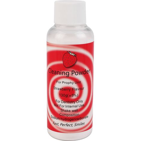 Poudre de Nettoyage Dentaire Saveur Fraise pour Polisseuse à Air Prophy Mate (1/5)