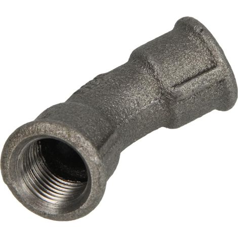 Raccord en fonte malléable noir coude 45° 3/8'' FF/FF