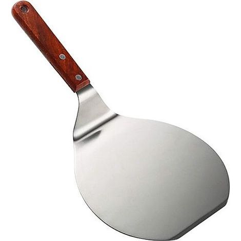 Pelle à Pizza Ronde En Inox Avec à Avec Manche Bois à Maison Ustensiles Gâteau Acier Inoxydable Soulever Facilement Gâteaux Tartes (1/5)