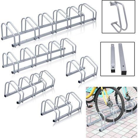 Einfeben – Râtelier à vélos en acier galvanisé pour 2-6 vélos – Fixation au sol – Antirouille – Dimensions 70.5x32x26cm – Pour pneus jusqu'à 55mm