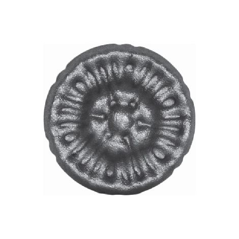 Deco Fer Forge – Rosace en fer forgé avec motif floral – Diamètre 55mm épaisseur 12mm – Fixation par soudure – À peindre ou vernir (1/5)