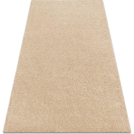 Tapis BUENOS 6652 shaggy uni, couleur unique crème beige 80x150 cm