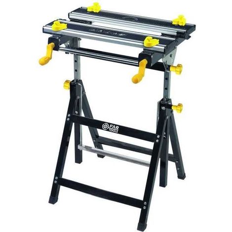 Banco de trabajo plegable FARTOOLS PRO WB 100SB con tornillo de banco, altura regulable, tablero inclinable de aluminio, 100 kg