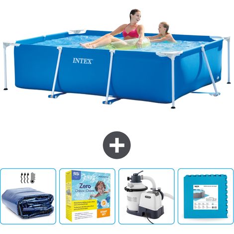 Intex Piscine Tubulaire Rectangulaire - 220x150x60 cm - 5-pièces SCB67 (1/5)