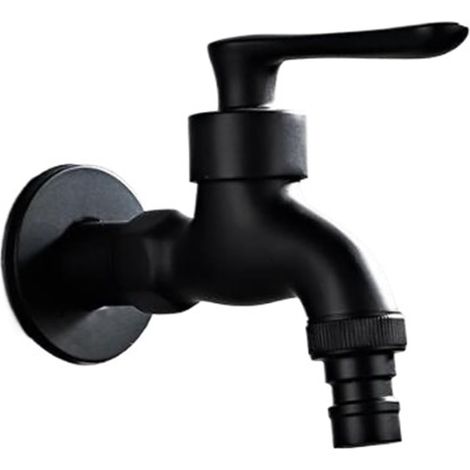 Robinet de salle de bain court noir pour machine à laver, robinet de jardin, robinets noirs (1/4)
