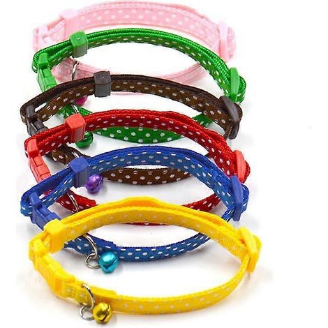 Hundehalsband mit Glöckchen, weihnachtlich, gelb gepunktet, 3-teiliges Halsband-Set (1/2)