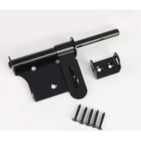 Serrure à boulon de loquet de portail, serrures de portail pour portails en bois, serrures d'abri de jardin, noir mat de 6 pouces (1/5)