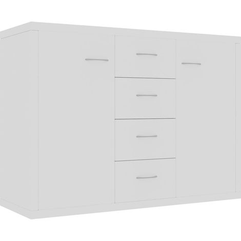 Buffet Commode Armoire Luxueux, pour Salon Chambre Entrée Cuisine, Blanc 88x30x65 cm Bois d'ingénierie OIB6153E (1/5)