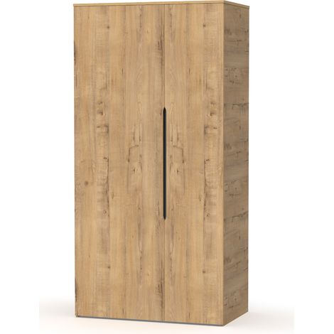 Armoire, placard coloris chêne doré - Longueur 100 x Profondeur 57 x hauteur 200 cm -PEGANE- (1/5)