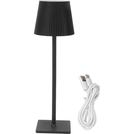 Lampe de bureau LED rechargeable sans fil 4000mAh, gradation tactile sans palier, veilleuse avec contrôle tactile pour chambre, bureau, café, noir. (1/5)