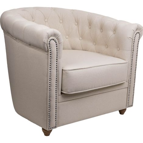 Sillón tapizado blanco 80x80x48/72 (1/5)