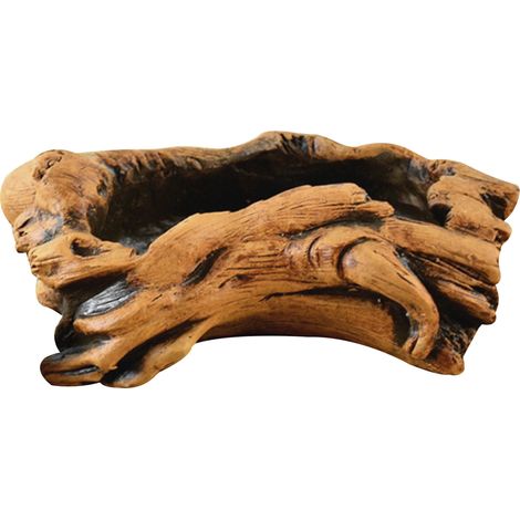 Pot de fleurs en ciment vintage imitation bois - Pot pour plantes succulentes décoration jardin, design artisanat, rustic chic pour intérieur/extérieur. Matériau: ciment, dimension: 17x8.5x6cm, colori (1/2)