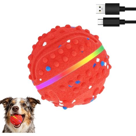 Balle Interactive Pour Chien Rebondissante, étanche avec lumières et 3 Jouet boule auto-roulante Pour mordeurs acharnés, les occupe int/ext (1/5)