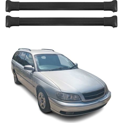 OMAC Aluminium Dachträger Querträger für Opel Omega B Kombi 1994-1999 Pre-FL – Max. 75 kg – 2 Stangen Schwarz (1/5)
