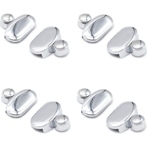 8er-Pack Badezimmerspiegelhalterungen mit Klemme, ovale Ablagehalterung aus verchromter Zinklegierung. (1/4)