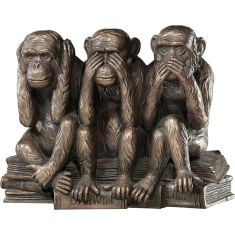 Statue d'Animal Singes Maléfiques, 17.75 cm, Polyrésine Bronze, Figurine des Trois Vérités de l'Homme, Décoration Intérieure (1/4)