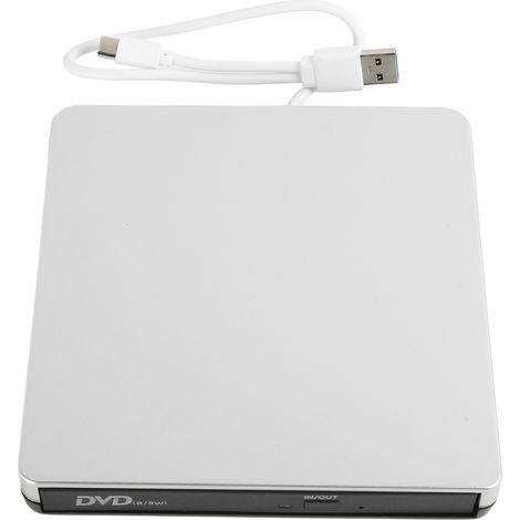 Lecteur CD DVD Externe Ultra-Mince USB 3.0 Type C, Graveur Portable pour PC et Ordinateur Portable