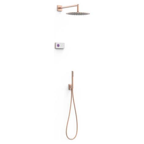 Kit robinet thermostatique électronique encastré à 2 voies Shower Technology Or Rose Mat 24K - TRES 09286558OPM