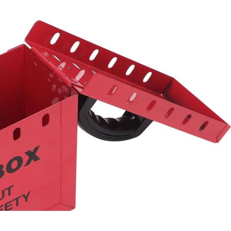 Lockout Tagout Box, Sicherheits-Schließbox für 13 Vorhängeschlösser, Edelstahl, rot
