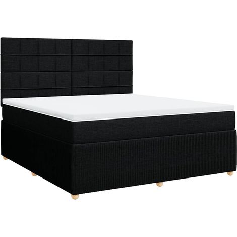 Maison Exclusive - Cama box spring con colchón tela negro 180x200 (1/5)