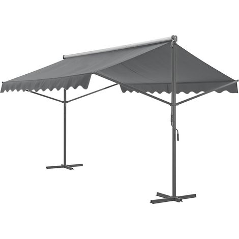 Tenda autoportante a doppia pendenza 600 x 300 x 260 cm grigio scuro 030008297